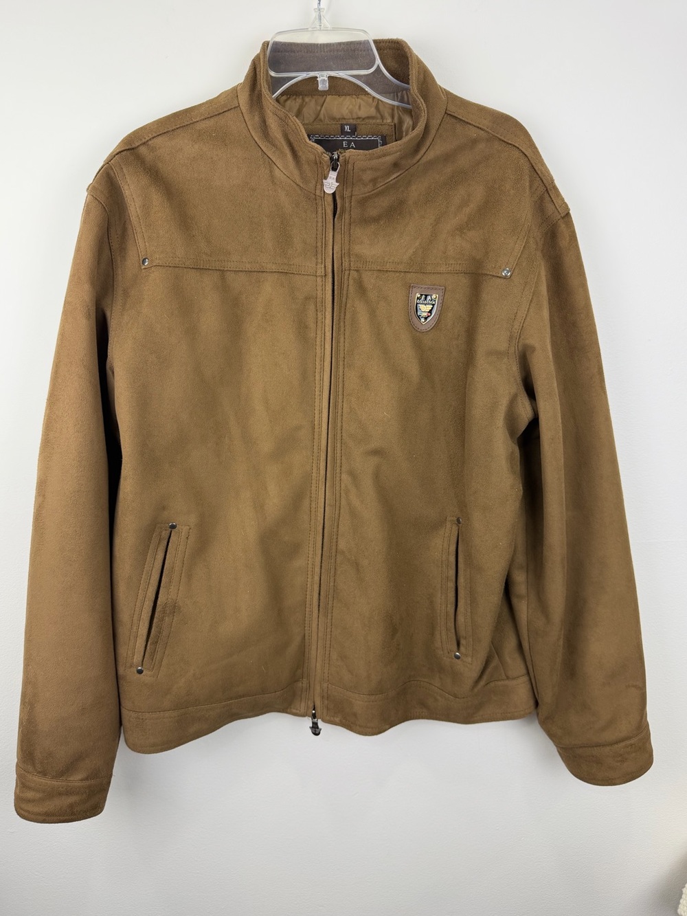 EA Collection Italy Style Genuine Suede Leather Moto Jacket Men’s XL